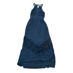 Altar’d State Halter Blue Lace Maxi Dress